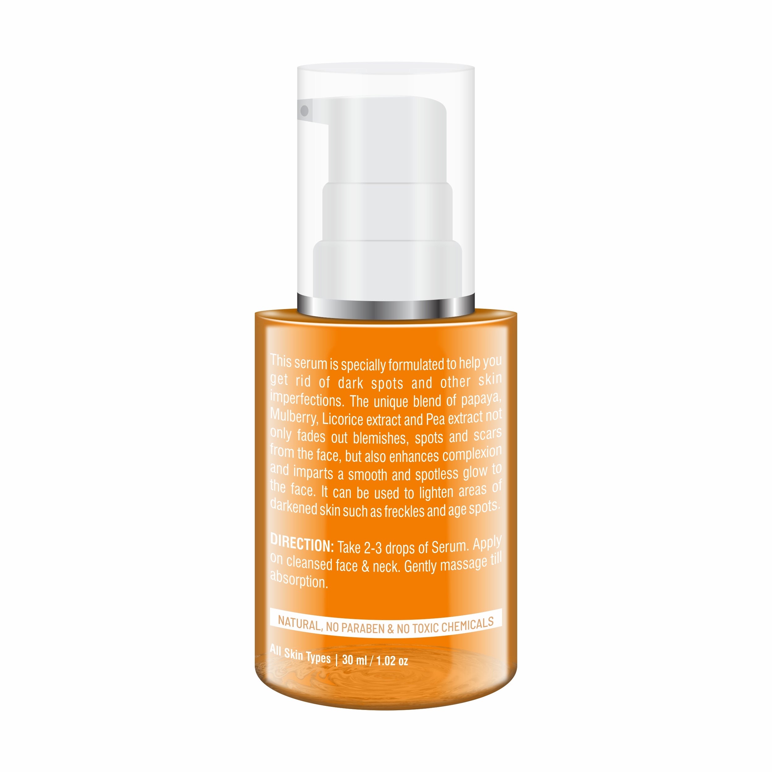 Oshea Herbals Papaya Clean Anti Blemish Face Serum - Hydrates Skin - Lightens Blemishes & Enhances Complexion - For Spotless Glow - Enriched with Papaya & Mulberry Extract - 30 ml