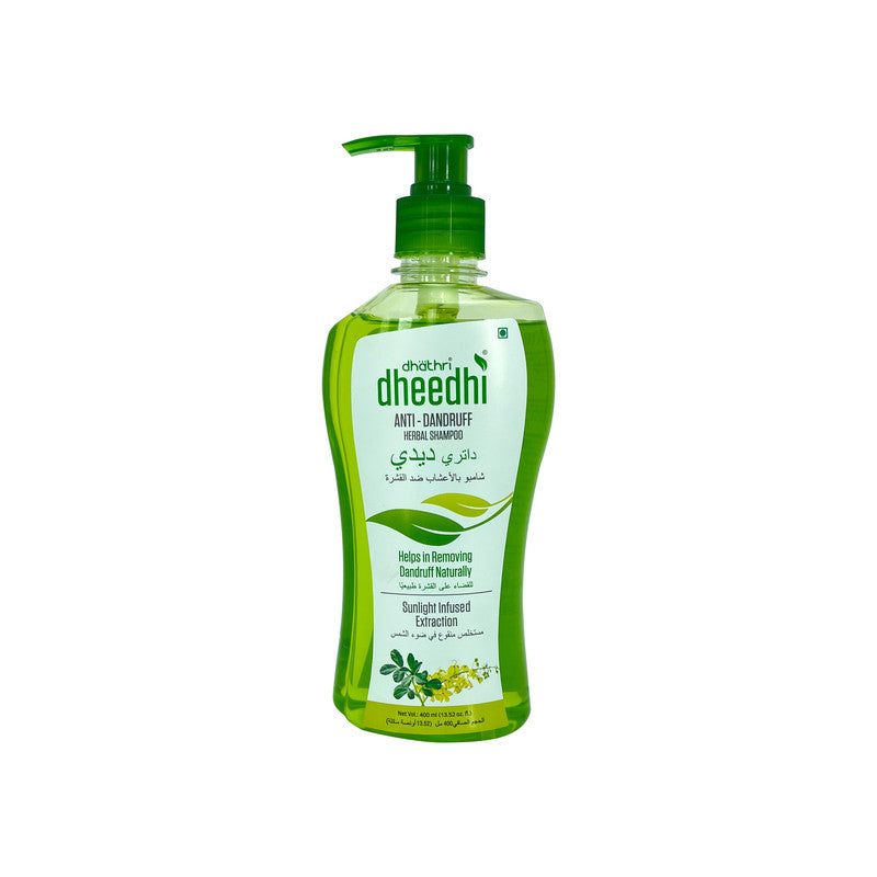 Dhathri Dheedhi Anti-Dandruff Fall Herbal Shampoo  Sunlight Infused Extraction   Helps in Removing Dandruff Naturally  400ml