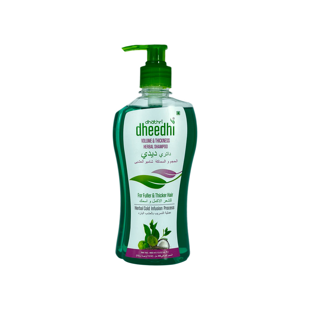 Dhathri Dheedhi Volume & Thickness Herbal Shampoo Herbal Cold Infusion Process  Fuller & Thicker Hair  - 400ml