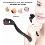 Menqshahayd Derma Roller - For Anti Ageing Skin & Skin Tightening - Skin Rejuvenation & Reducing Wrinkles Scars    - Black