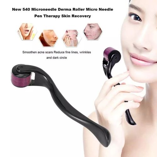 Menqshahayd Derma Roller - For Anti Ageing Skin & Skin Tightening - Skin Rejuvenation & Reducing Wrinkles Scars    - Black