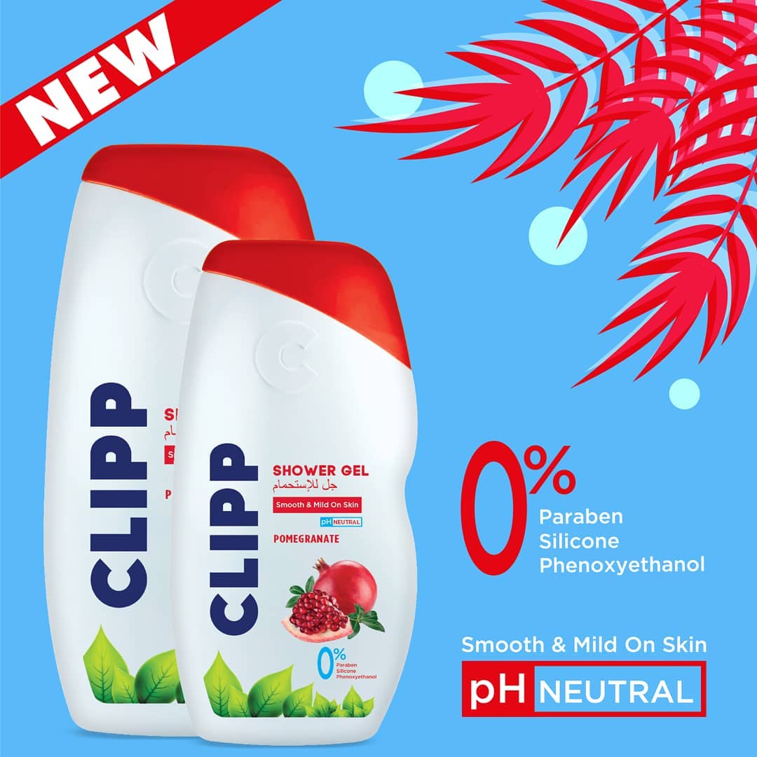 Clipp Shower Gel Pomegranate - Smooth & Mild On Skin - Paraben, Silicon & Phenoxyethanol Free    - 250ml