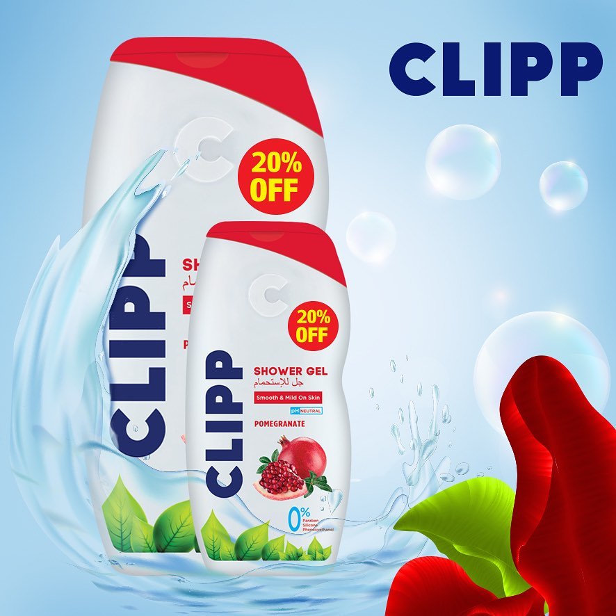 Clipp Shower Gel Pomegranate - Smooth & Mild On Skin - Paraben, Silicon & Phenoxyethanol Free    - 250ml
