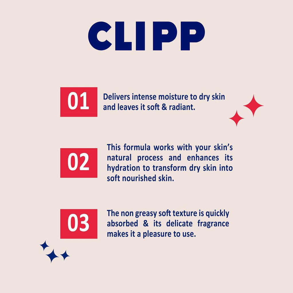 Clipp Body Lotion Berries Extract  Nourishing and Rejuvenating  Paraben Free   Hydrates and moisturizes the skin while removing dryness  250ml