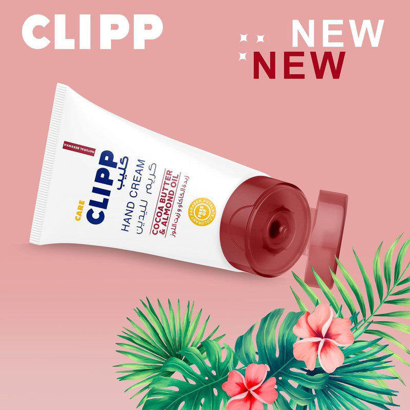 Clipp Hand Cream Cocoa Butter & Almond Oil  Free of Colorant,Paraben & Phthalate  - Nourishes the Skin  75 ml