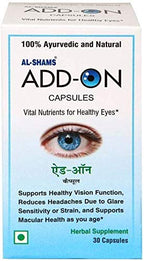 Al-Shams Add-On Capsules - Vital Nutrients For Healthy Eyes - 100% Ayurvedic & Naturals - Support Healthy Vision Functions - 30 Capsules