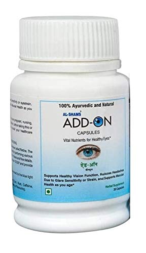 Al-Shams Add-On Capsules - Vital Nutrients For Healthy Eyes - 100% Ayurvedic & Naturals - Support Healthy Vision Functions - 30 Capsules