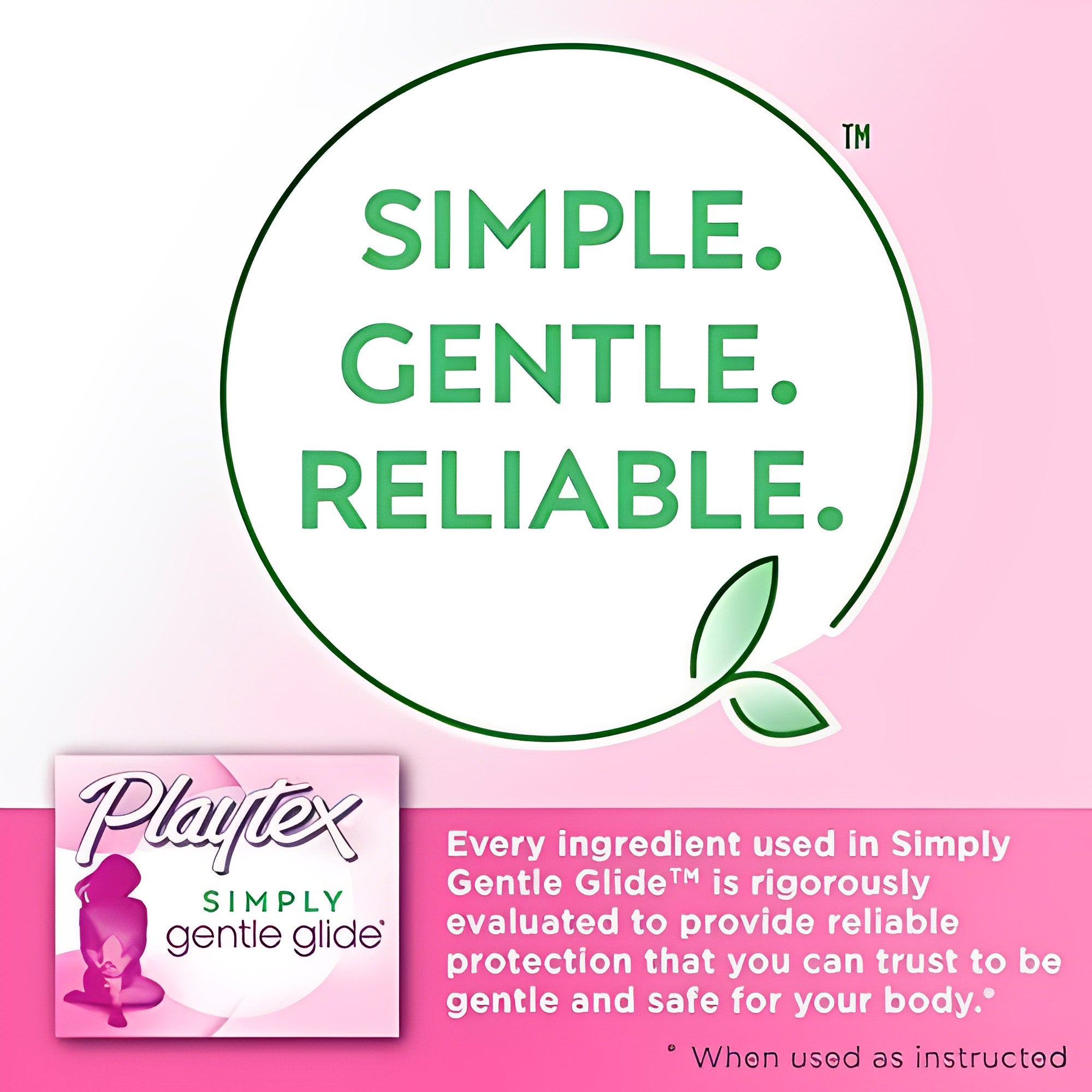 Playtex Simply Gentle Glide Regular Absorbency Tampons - Fragrance Free - Simple.Gentle.Reliable - 16 Tampons with Free Plastic Applicator - White