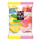Orihiro Konjac Jelly Lemon & Peach - Konnyaku Jelly- Delicious Healthy Snack- Low Calorie - 12x20g (Totalof 240g)