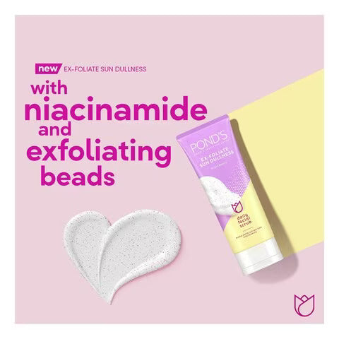 Pond's Ex-Foliate Sun Dullness Bright Beauty Daily Facial Scrub | For Oil Free Bright Skin | Removes Daily Tan and Dark Spots - 100 g