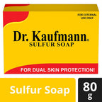 Dr. Kaufmann Medicated Sulfur Soap Bar - For Dual Skin Protection - Combats Skin Issues like Acne, Pimples, Eczema - 80 g