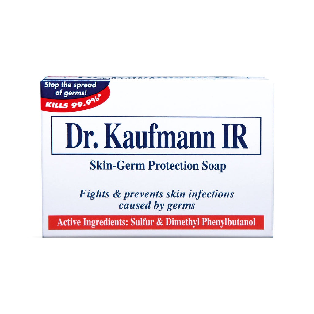 Dr. Kaufmann IR Skin Germ Protection Soap - With Sulphur and Dimethyl Phenylbutanol - Removes 99.9% Germs - Fights and Prevents Skin Infections Caused by Germs - 80 g