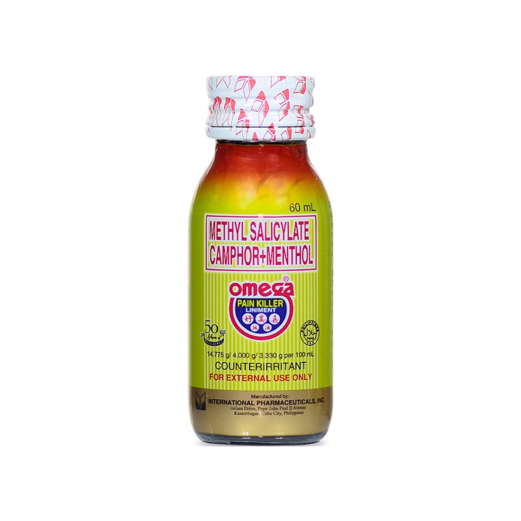Omega - Pain Killer Liniment - Methyl Salicylate Camphor+Menthol - Long Lasting Relief From Arthritis and Backaches - 60 ml