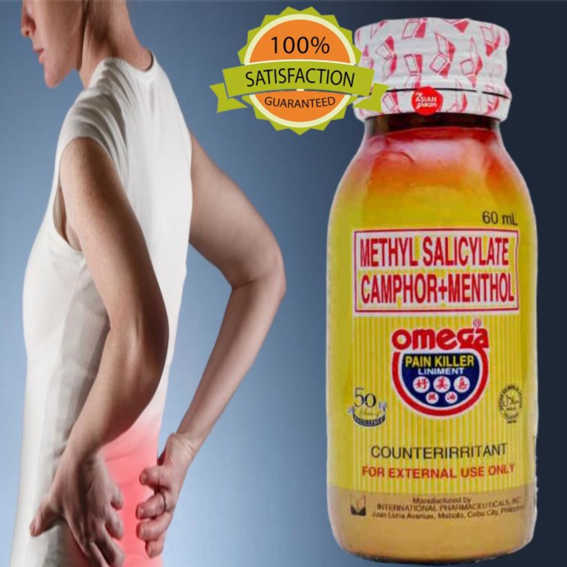 Omega - Pain Killer Liniment - Methyl Salicylate Camphor+Menthol - Long Lasting Relief From Arthritis and Backaches - 60 ml