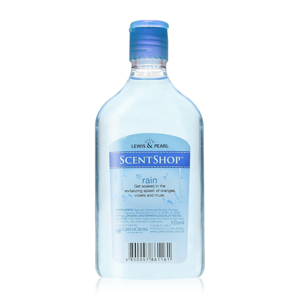 Lewis & Pearl Scentshop Rain Cologne  - Mens Perfume  - Strong and Long Lasting Scent - Gentle and Safe for Sensitive Skin - Dermatologically Tested - 125 ml
