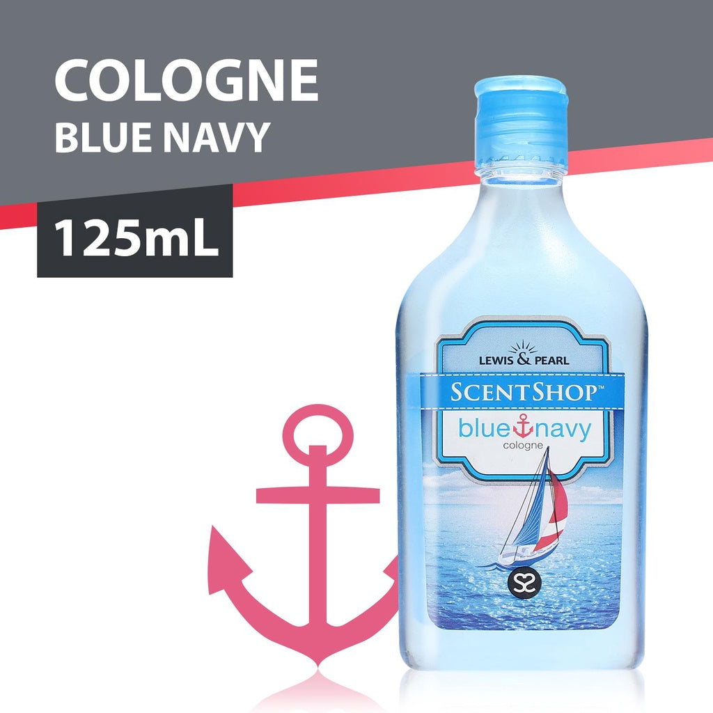 Lewis & Pearl Scentshop Blue Navy Cologne  - Mens Perfume  - Strong and Long Lasting Scent - Gentle and Safe for Sensitive Skin - Dermatologically Tested - 125 ml