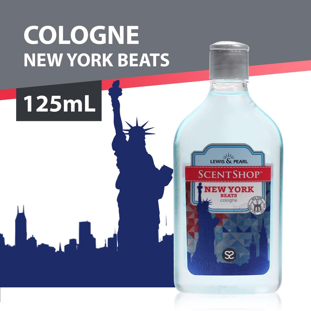 Lewis & Pearl Scentshop New York Beats Cologne  - Mens Perfume  - Strong and Long Lasting Scent - Gentle and Safe for Sensitive Skin - Dermatologically Tested - 125 ml