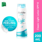 Skin White Whitening Lotion Classic SPF 10  - Light Feel Technology - For Lighter, Softer and Healthier Skin - Easily Absorbed By The Skin - With Cooling Sensation - 200ml