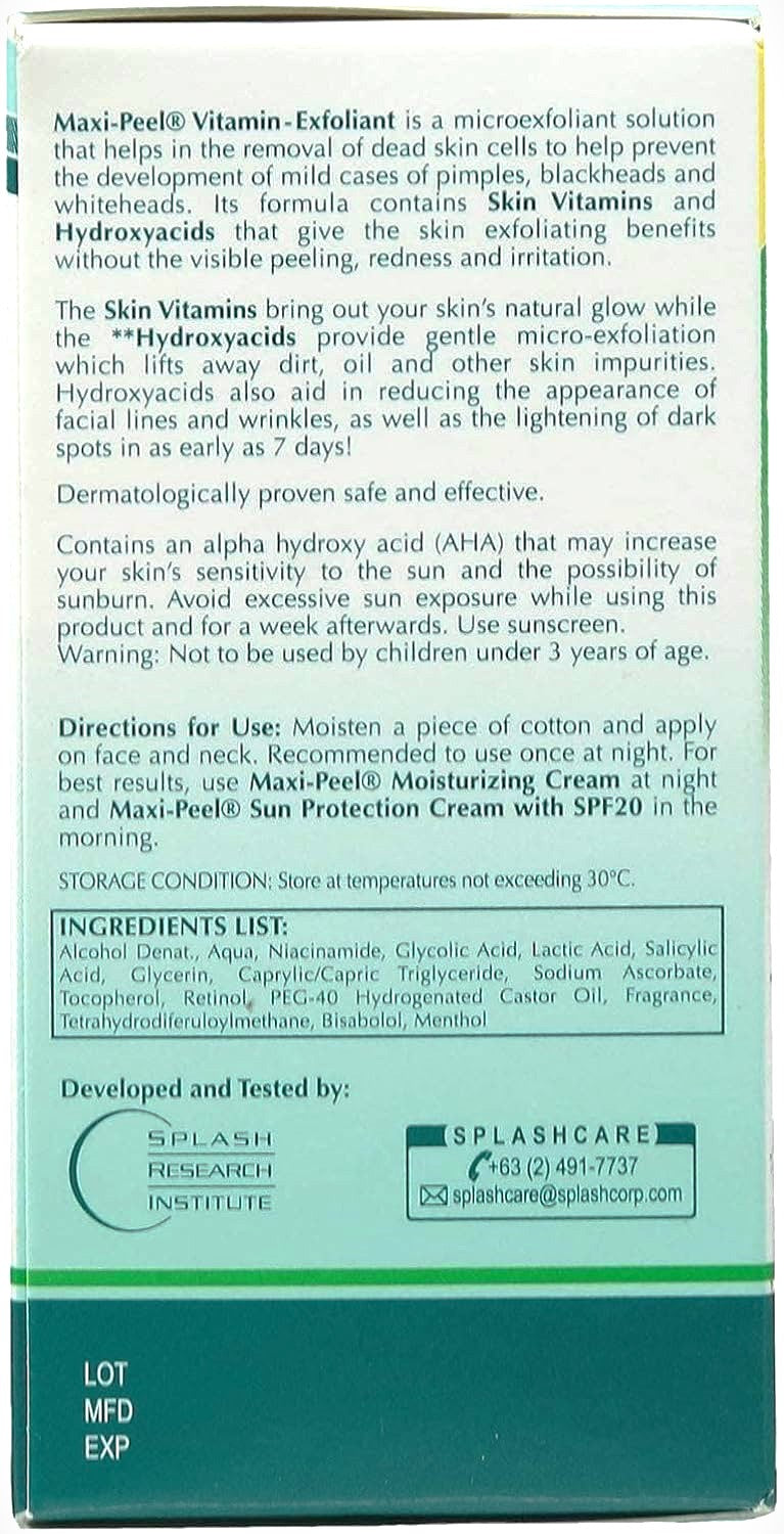 Maxipeel Vitamin Exfoliant Solution No 1 - No Visible Peeling - With Skin Vitamins - 60ml