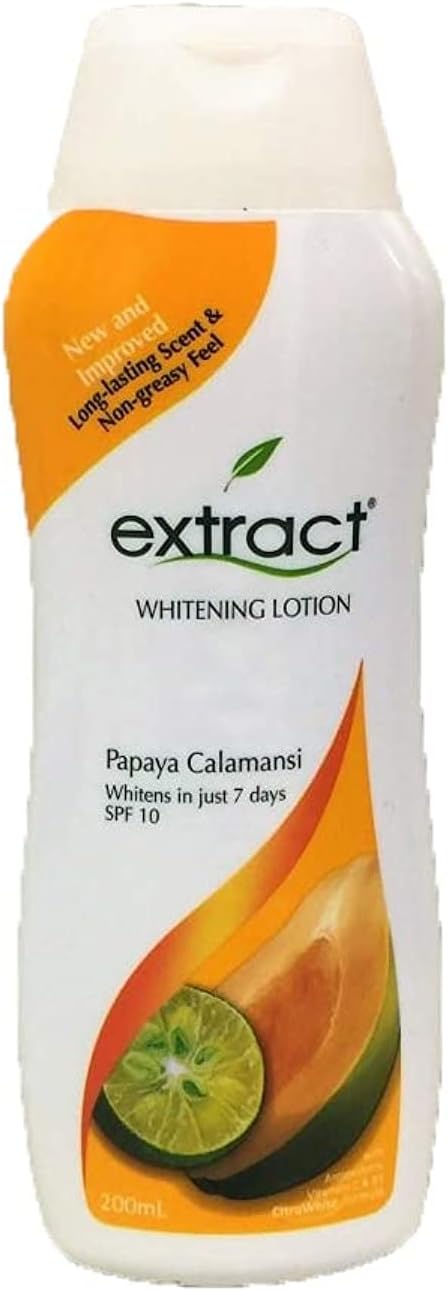 Extract Whitening Lotion Papaya Calamansi SPF 10  - Whitens Skin - With Antioxidant, Skin Vitamins and CitruWhite Formula - Long-lasting Scent  - Non-greasy Feel - 200ml