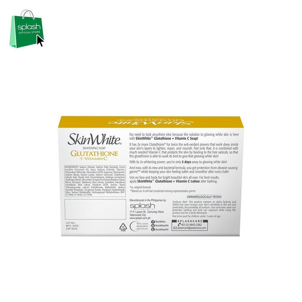 Skin White Whitening Glutathione + Vitamin C - For Face & Body - Whitens Skin in 5 Days - 2x More Gluta - 90gm
