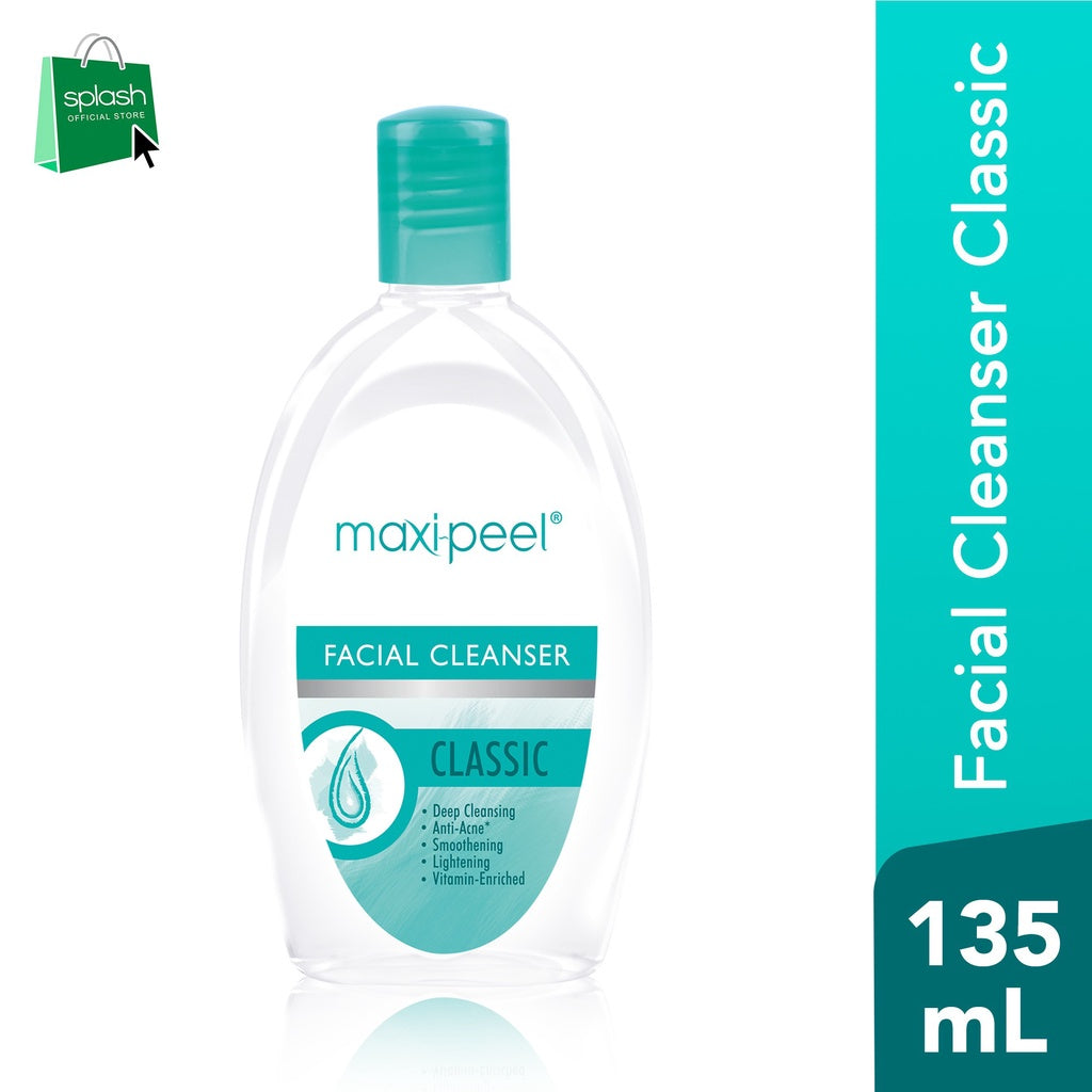 Maxipeel Facial Cleanser Classic  - Deep Cleansing and Vitamin-Enriched - Anti-Acne, Smoothening and Lightening - 135ml