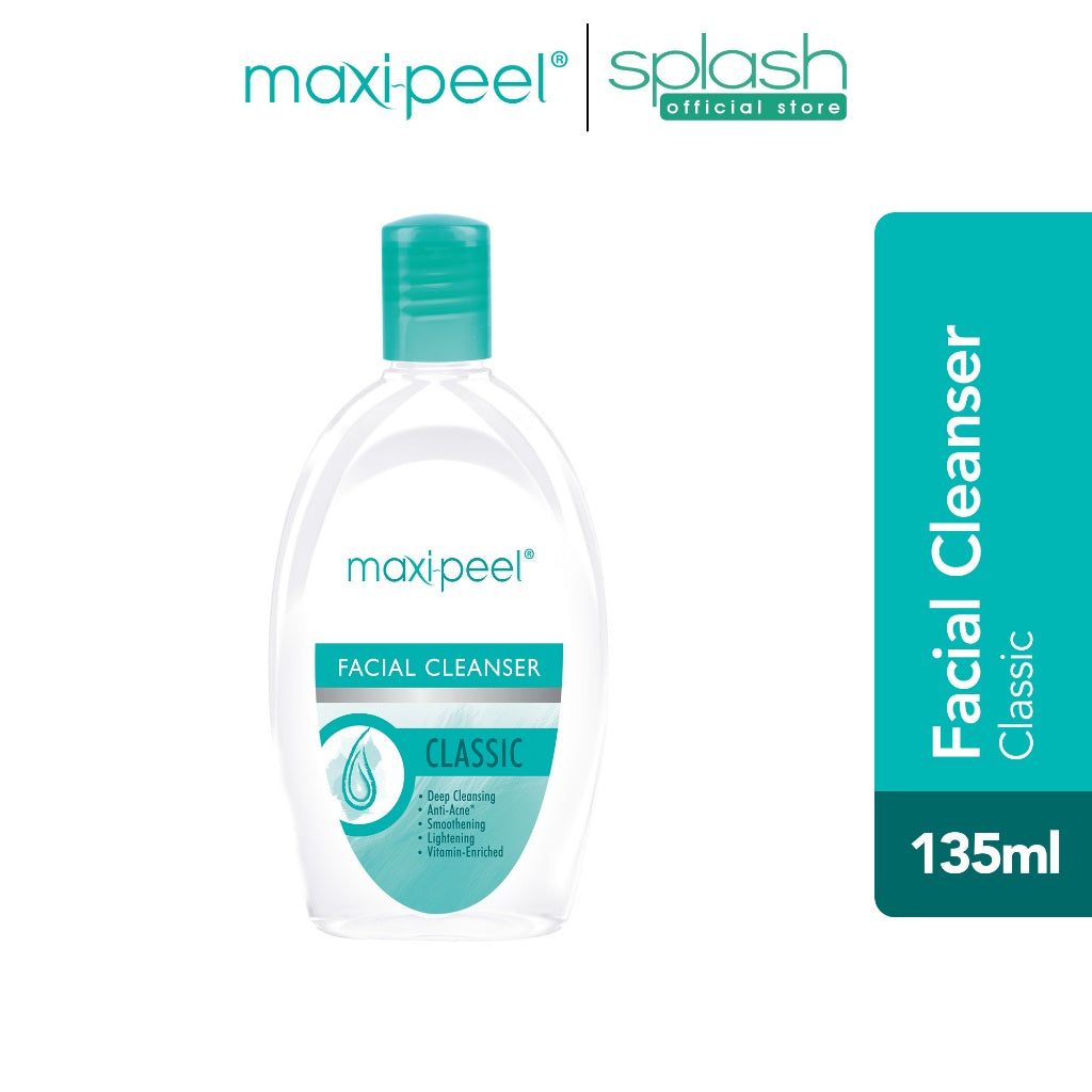 Maxipeel Facial Cleanser Classic  - Deep Cleansing and Vitamin-Enriched - Anti-Acne, Smoothening and Lightening - 135ml