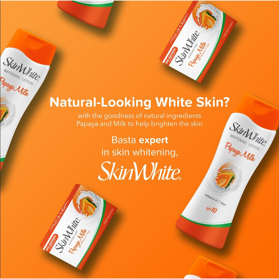 Skin White Whitening Bath Soap Papaya Milk - For Face & Body - For Soft & White Skin - Whitens Skin in Just 7 Days - 90g