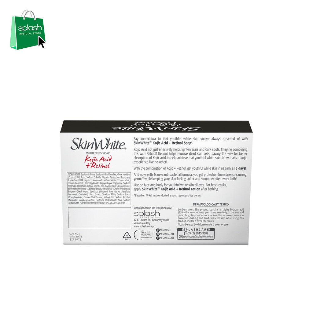 Skin White Whitening Kojic Acid + Retinol - For Face & Body - Whitens Skin in 5 Days - Lightens Scars and Dark Spots - 90g