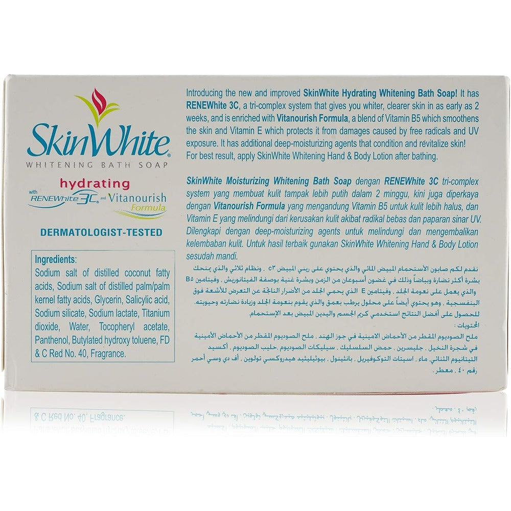 Skin White Whitening Bath Soap Hydrating - With ReneWhite 3C & Vitanourish Formula - For Clearer Skin in as Early as 2 Weeks - 135g