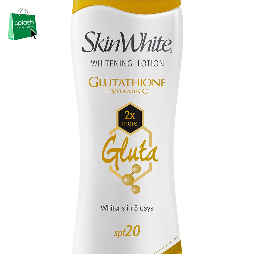Skin White Whitening Lotion Glutathione + Vitamin C SPF 20 - Whitens Skin in 5 Days - 2x more Gluta - Solution to a Glowing White Skin - Lightens, Repairs & Nourishes Your Skin -  200ml