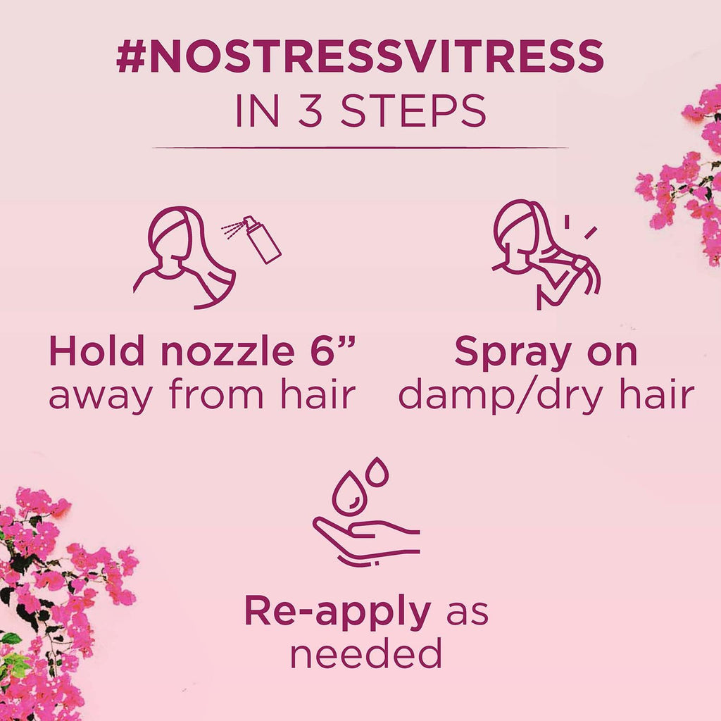 Vitress Hair Freshener Floral Bloom - Eliminates Unwanted Odors - Keeps Hair Smooth & Shiny - With Anti-Bacterial Actives - 100ml
