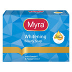 Myra Whitening Beauty Soap - With Vitamin E and Papaya Extract - Deeply Cleanses for Healthy White Skin -  90g