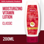 Myra Classic Moisturizing Vitamin Lotion  - With Grape Seed Oil & 24hr Moisture Lock - Keeps Skin Smooth, Glowing & Healthy - Powerful Combination of Vitamins - 200ml
