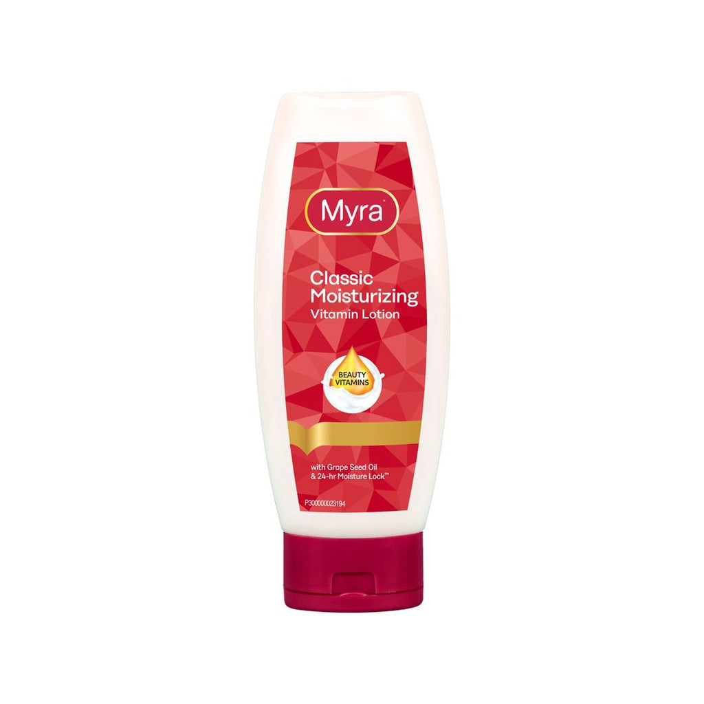 Myra Classic Moisturizing Vitamin Lotion  - With Grape Seed Oil & 24hr Moisture Lock - Keeps Skin Smooth, Glowing & Healthy - Powerful Combination of Vitamins - 200ml