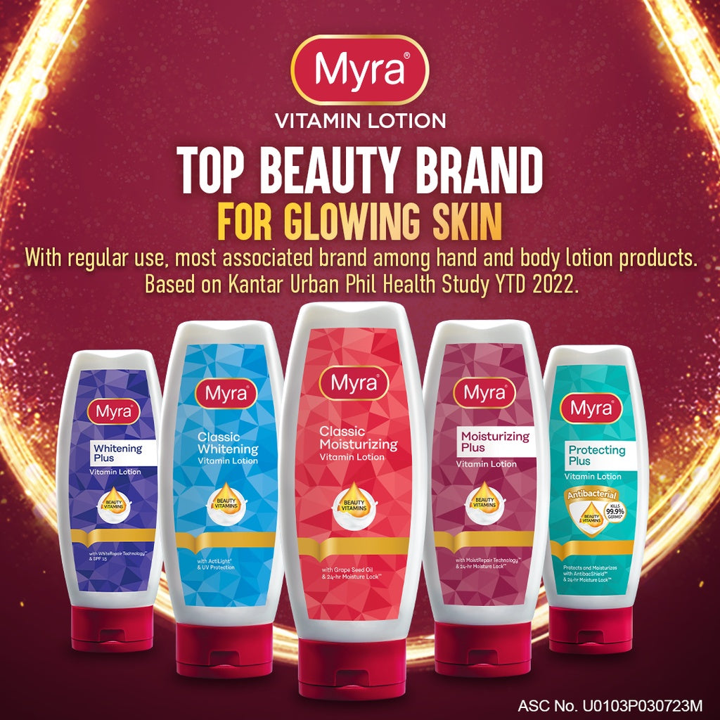 Myra Classic Whitening Vitamin Lotion  - With ActiLight & UV Protection - Keep Skin Smooth,Glowing & Healthy - Skin Whiter in as Early as 7 Days - 200ml