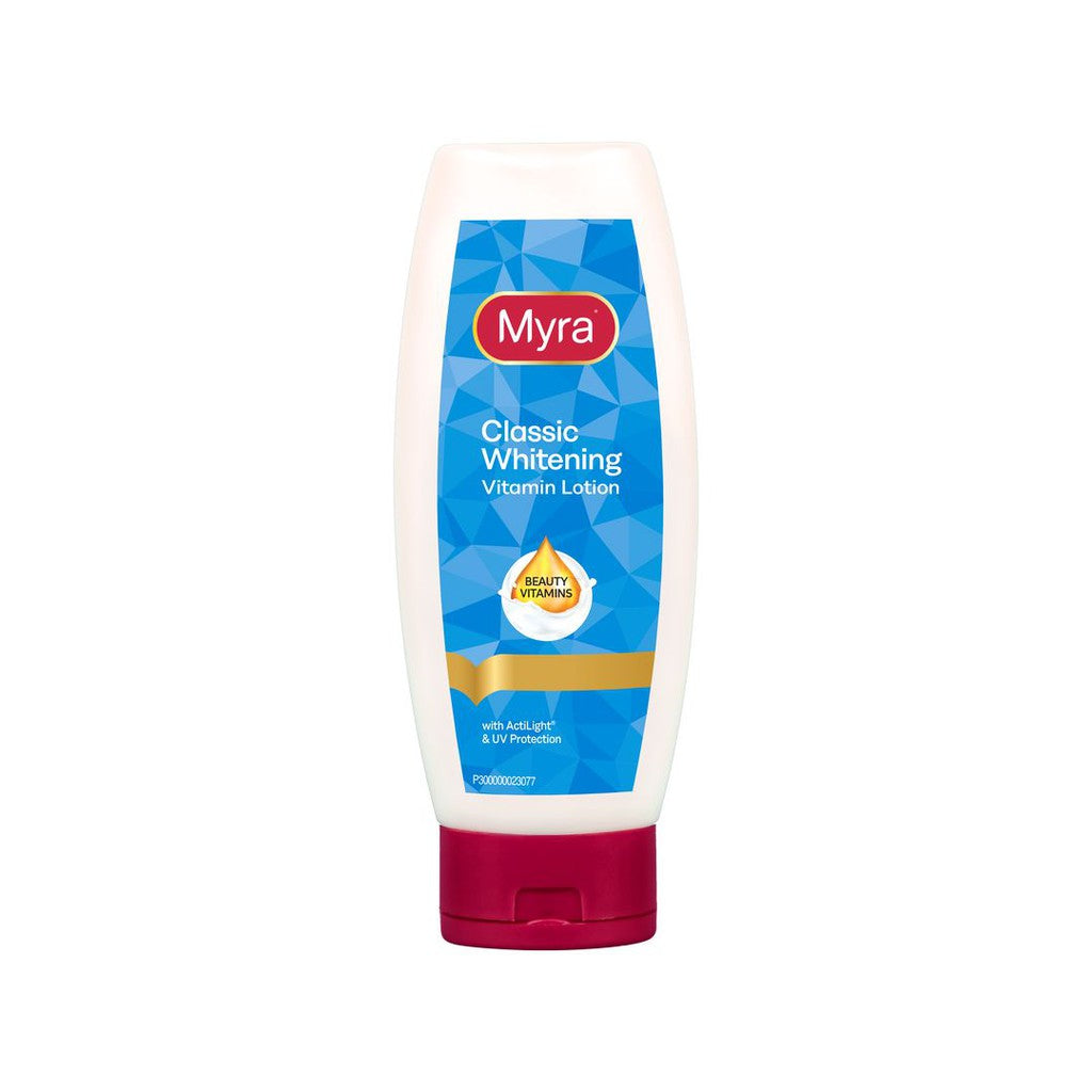 Myra Classic Whitening Vitamin Lotion  - With ActiLight & UV Protection - Keep Skin Smooth,Glowing & Healthy - Skin Whiter in as Early as 7 Days - 200ml