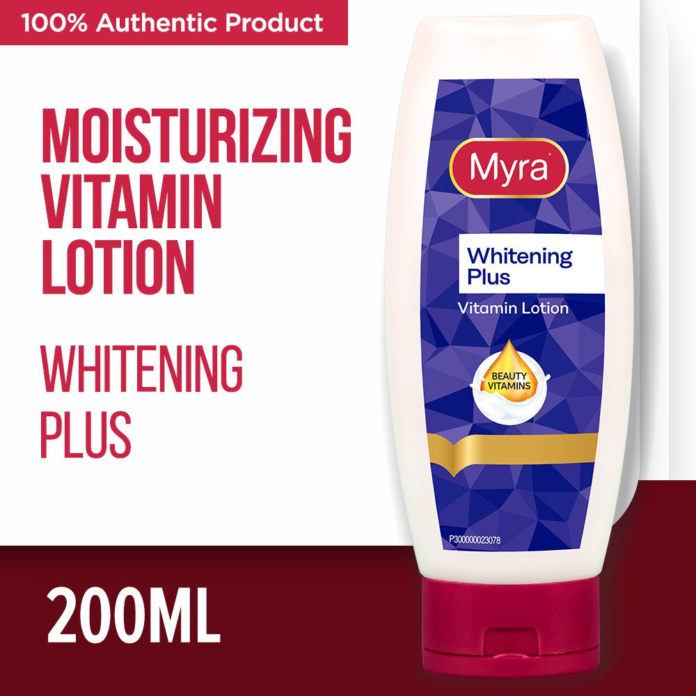 Myra Classic Whitening Plus Vitamin Lotion  - With WhiteRepair Technology - Keep Skin Smooth,Glowing & Healthy - Skin Whiter in as Early as 7 Days - Repair Signs of Skin Damage - 200ml