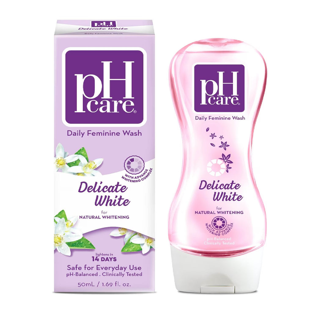pH care Daily Feminine Wash Delicate White  - With Advance Whitening Complex - Lightens Skin in 14 Days - Safe for Everyday Use - pH-Balanced & Clinically Tested - 50ml