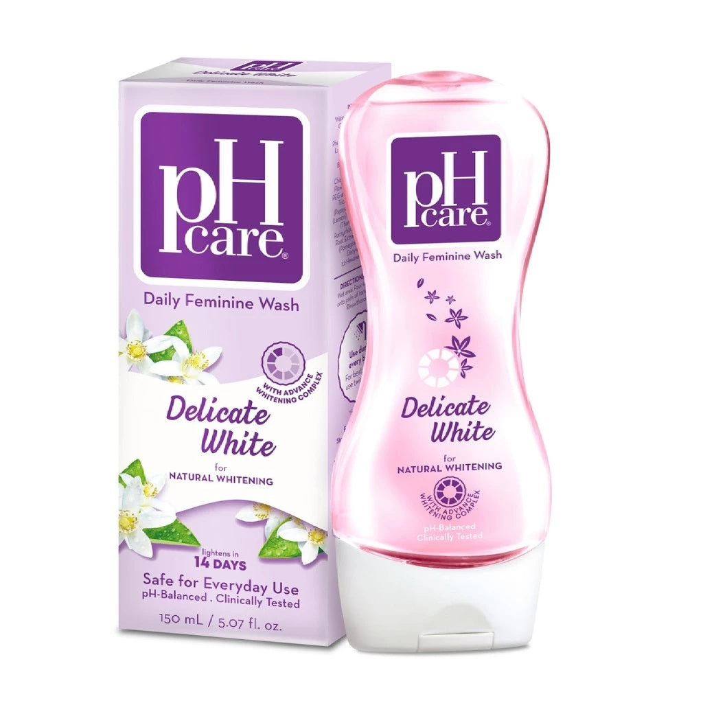 pH care Daily Feminine Wash Delicate White  - With Advance Whitening Complex - Lightens Skin in 14 Days - Safe for Everyday Use - pH-Balanced & Clinically Tested - 150ml