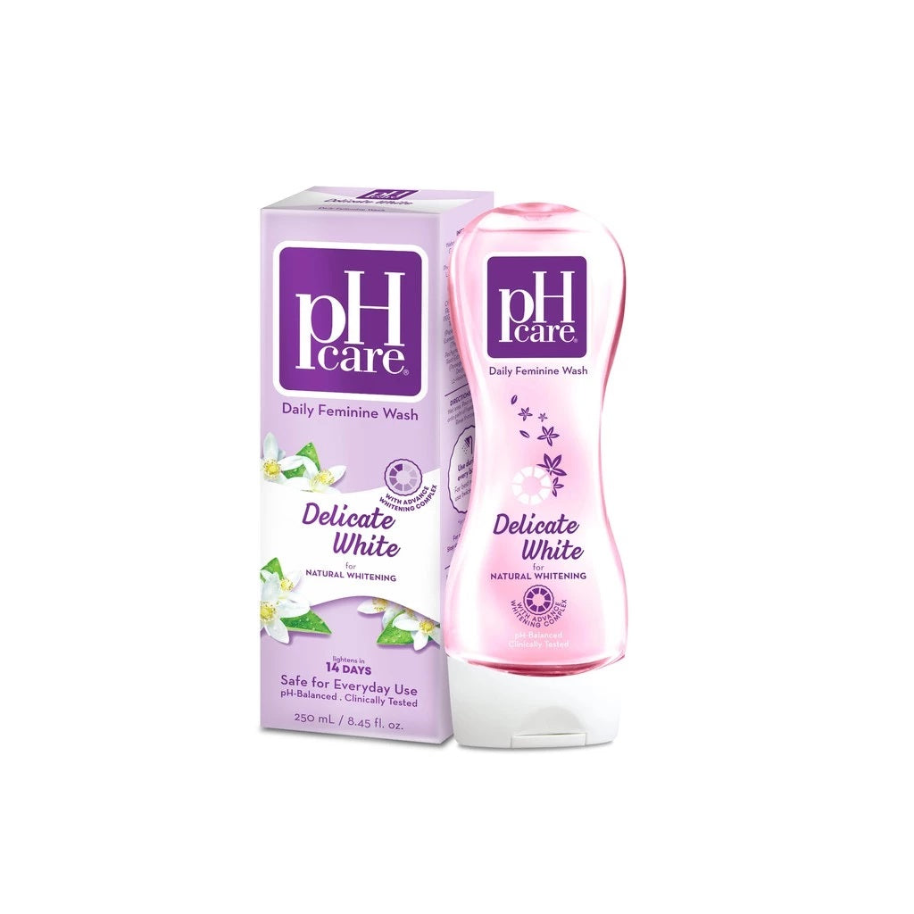 pH care Daily Feminine Wash Delicate White  - With Advance Whitening Complex - Lightens Skin in 14 Days - Safe for Everyday Use - pH-Balanced & Clinically Tested - 250ml
