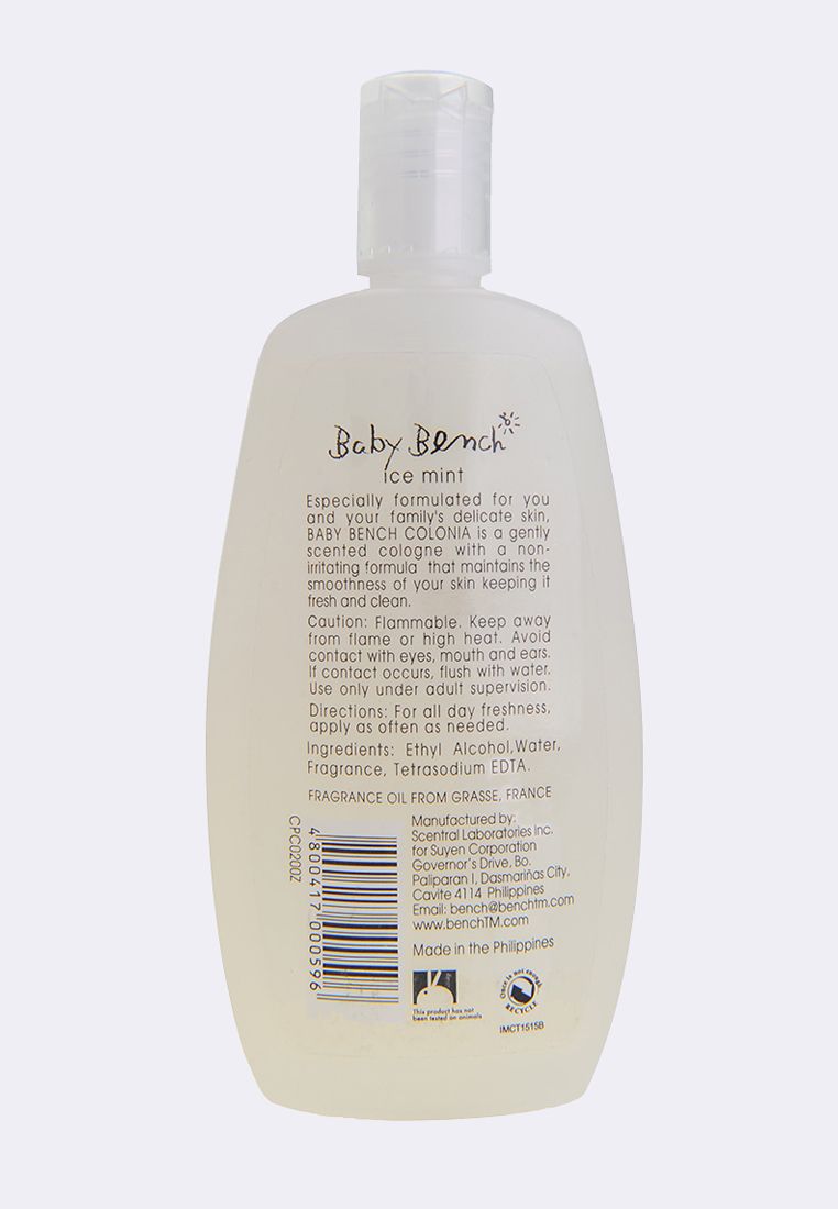 Bench Baby Cologne Scent Ice Mint  - Crisp Scent of Mint with a Touch of Sweetness - Gently Scented Cologne For Babies  - Long Lasting Fragrance - Dermatologically & Clinically Tested - 200 ml