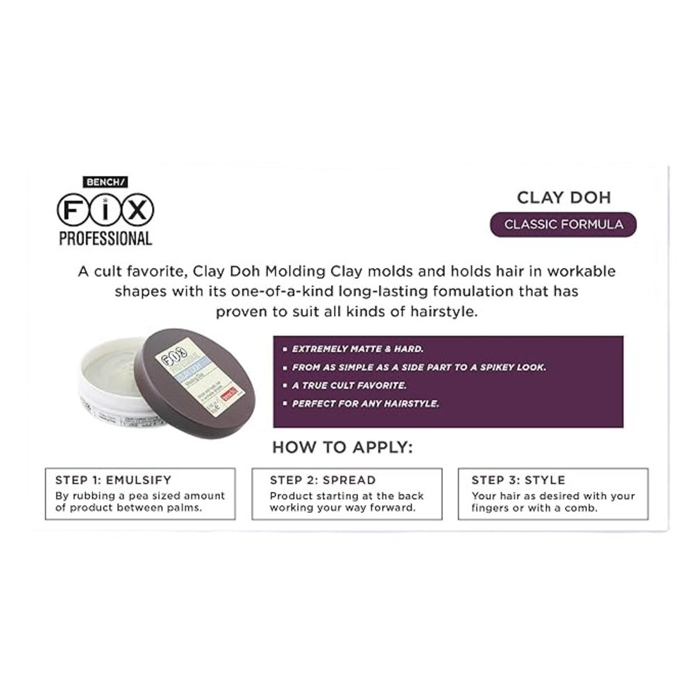 Bench Clay Doh - Hair Molding Clay - With Easy Washout Fomula - With Matte Finish - 80g