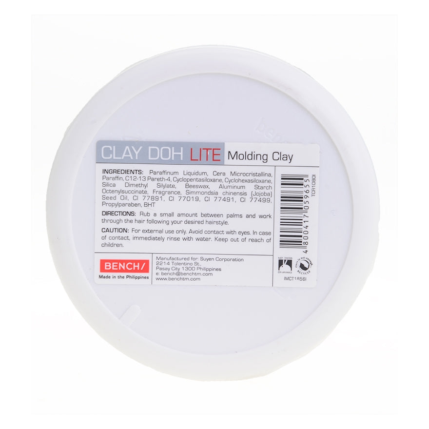 Bench Clay Doh Lite - Hair Molding Clay - With Easy Washout Fomula - With Matte Finish - 80g
