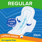 Modess Cottony Regular with Wing 29+3 Pads - For Superior Dryness and Protection - Hypoallergenic Cover & Gentle on Skin - Cottony Soft Cover