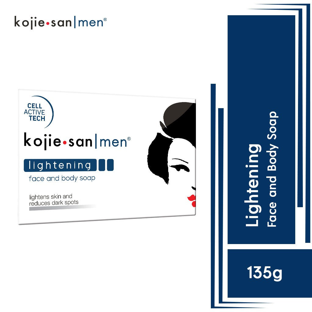 Kojiesan Men Face Lightening & Body Soap - Lightens Skin & Reduces Dark Spots - With Cell Active Technology -  135g