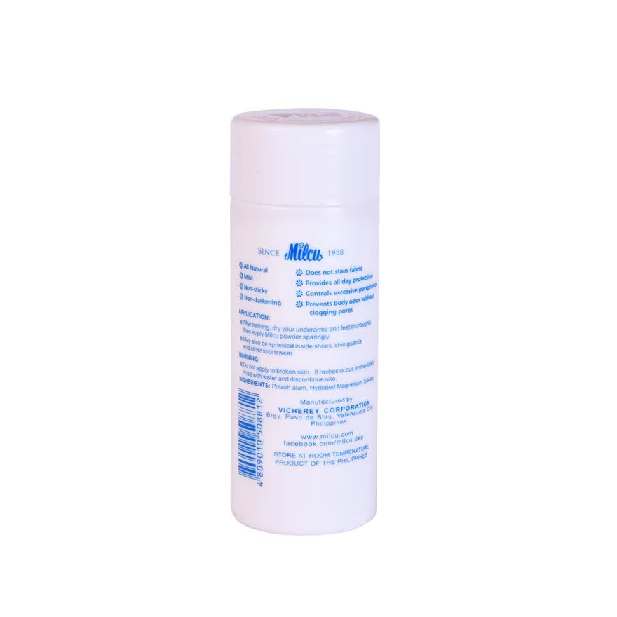 Milcu 2 in 1 Underarm & Foot Deodorant Powder - For Family Protection - Sweat Absorption, Light & Non-Greasy - Natural Odor Control  - Long Lasting Protection -  80 g