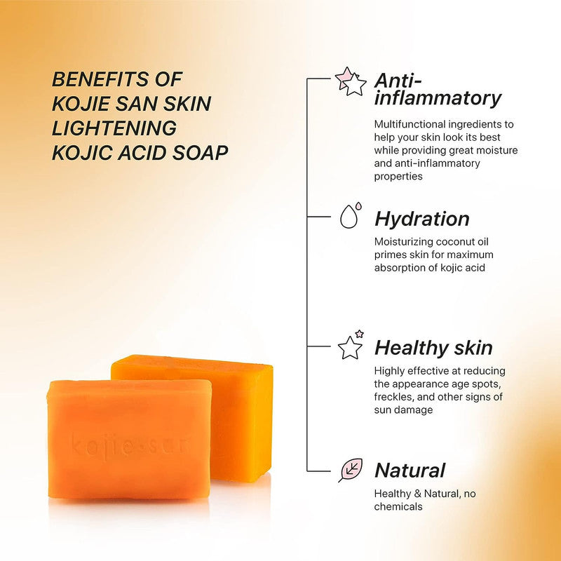 Kojiesan Skin Lightening Soap | For a Lighter and Even Tone Skin | Fights Dark Spots, Scars and Age Spots | Promo 2 Pack x 65 g