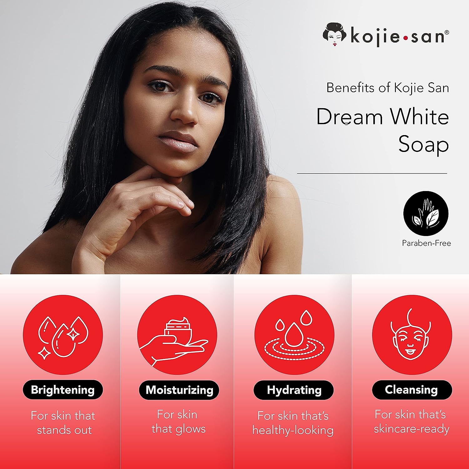 Kojiesan Dream White Anti-Aging Soap - Combination of Collagen & Elastin Plus Lightening Effect of Kojic Acid - Helps Moisturize & Whitens Your Skin - 2 x 135g