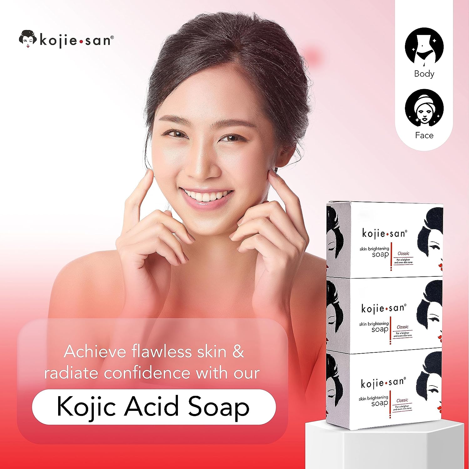 Kojiesan Skin Lightening Soap | For a Lighter and Even Tone Skin | Fights Dark Spots, Scars and Age Spots | Promo 3 Pack x 100 g
